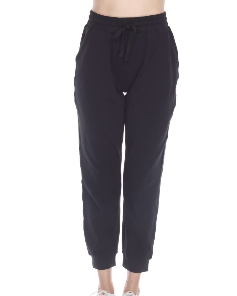 Front of a model wearing a size 1X Sunday Joggers in Black in Black by Neon Buddha. | dia_product_style_image_id:340469